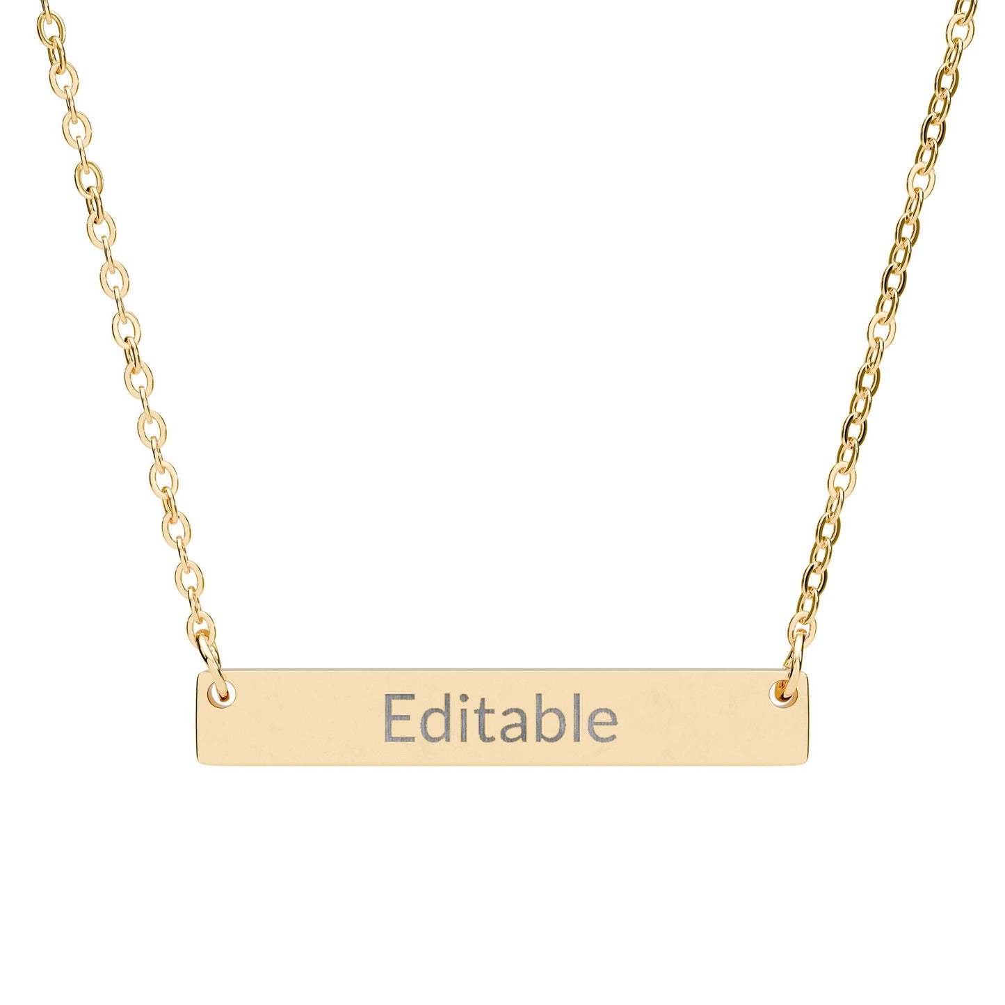 Quiet Mark — Engraved Horizontal Bar Necklace