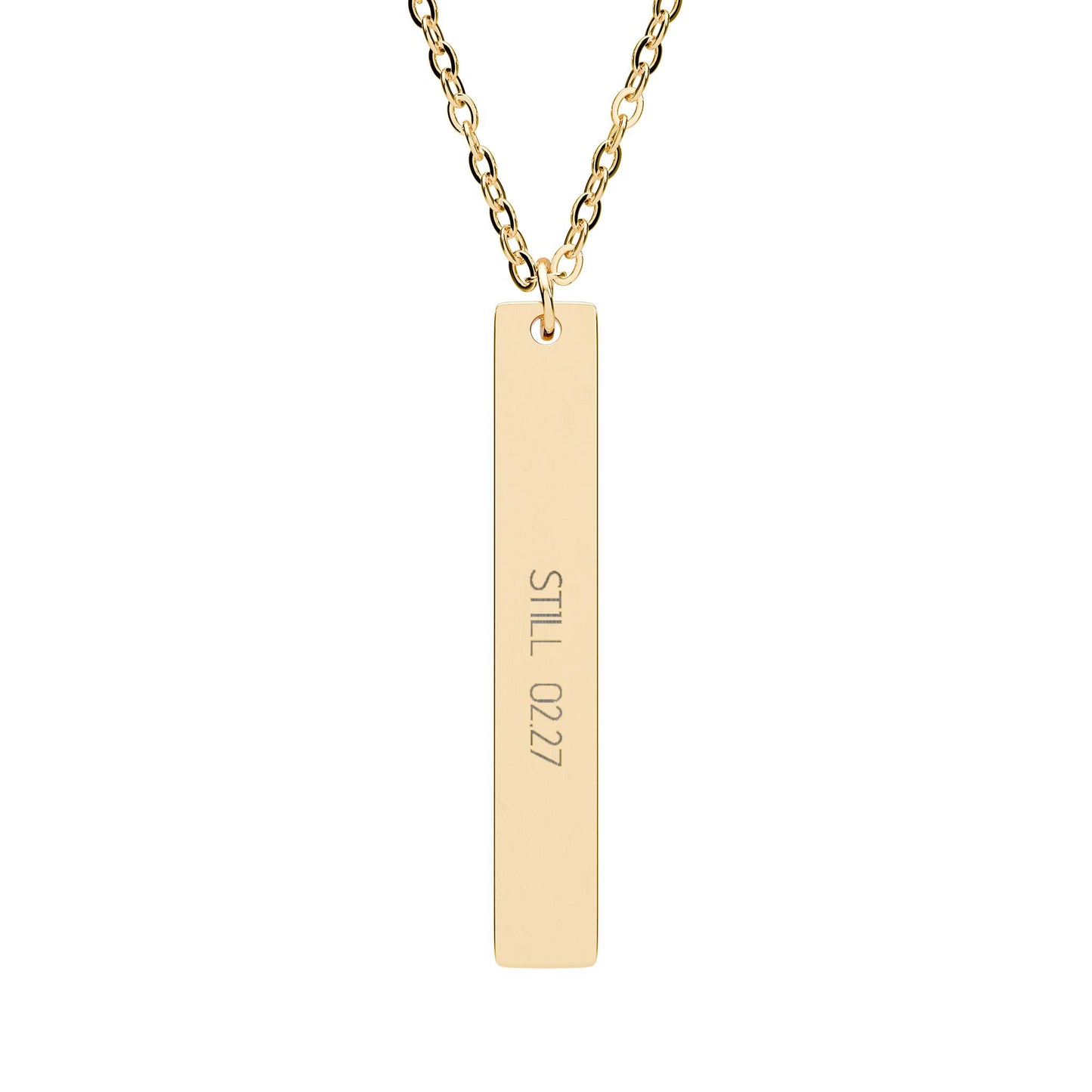 Quiet Mark — Personalized Engraved Bar Necklace