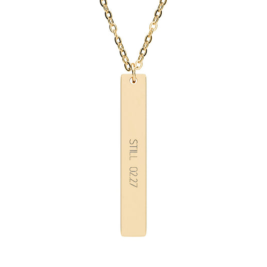 Quiet Mark — Personalized Engraved Bar Necklace