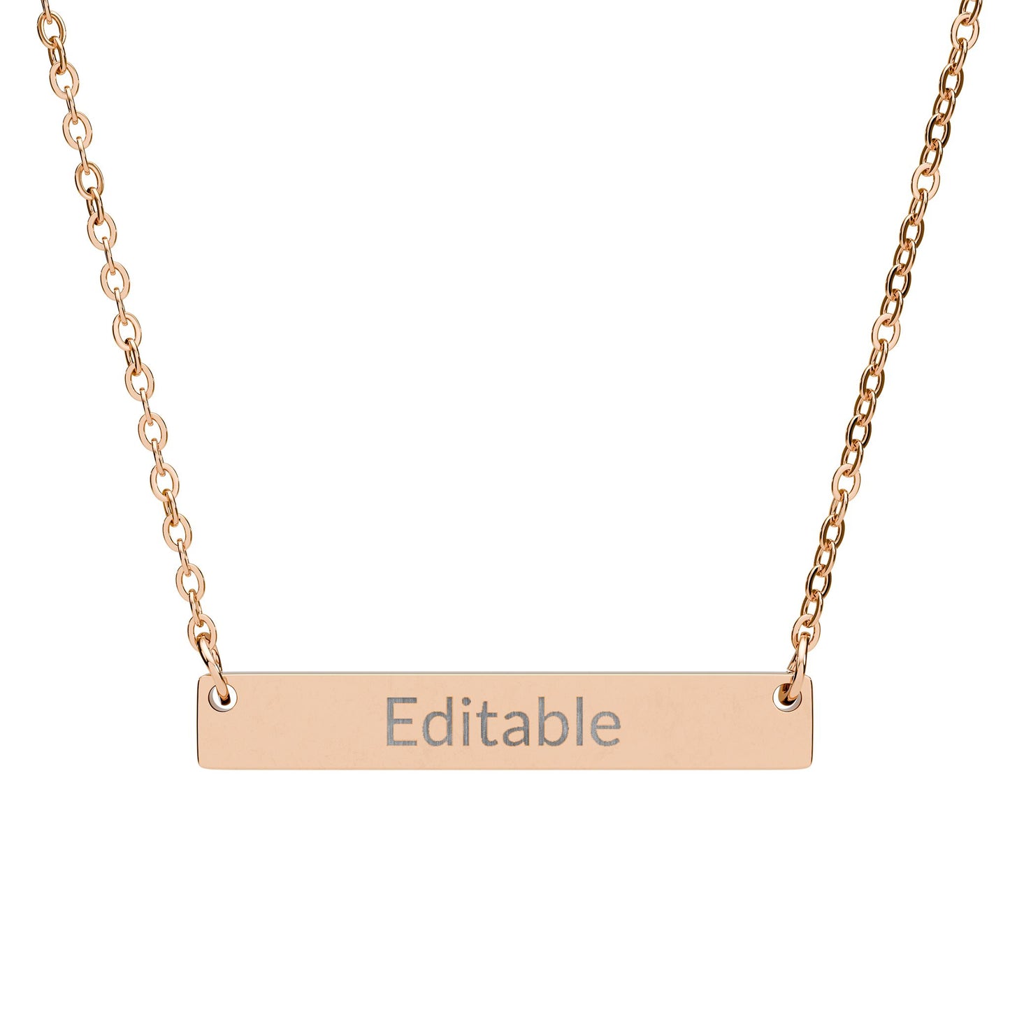 Quiet Mark — Engraved Horizontal Bar Necklace