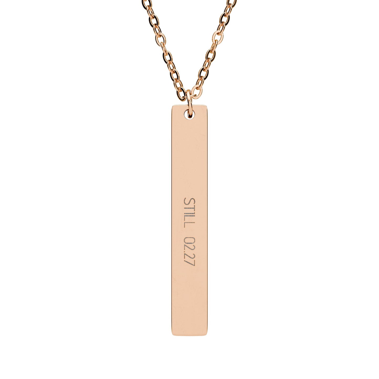 Quiet Mark — Personalized Engraved Bar Necklace