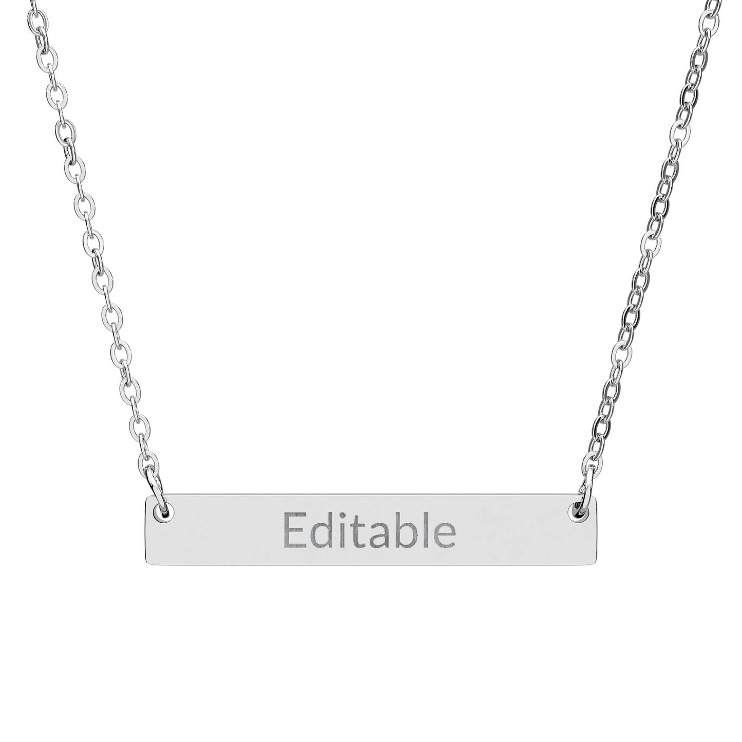 Quiet Mark — Engraved Horizontal Bar Necklace