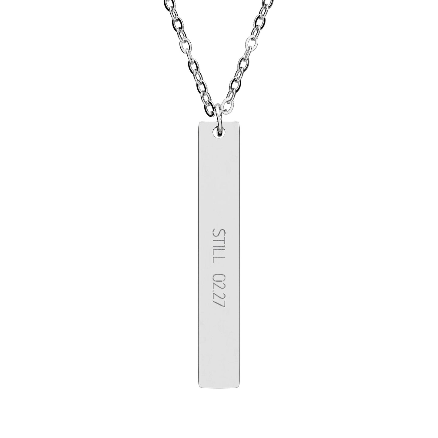 Quiet Mark — Personalized Engraved Bar Necklace